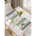 thumbnail image 5 of Sage Green Gray Ombre Placemats Set of 4, Black Hockey Sticks Minimalist Style Placemats for Dining Table, Place Mats for Kitchen Tabletop, Waterproof Wipeable Dining Table Mats Set, 5 of 9