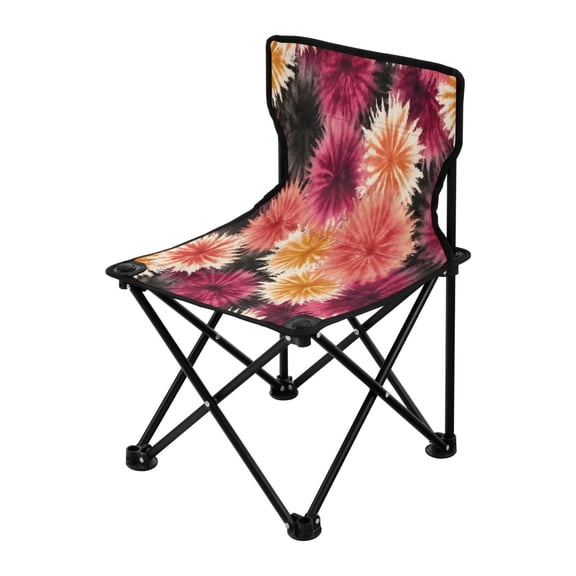Outdoor Folding Chair 14.46x14.46x22.83 Inches, Camping Folding Chair Easy to Carry Ideal for Outdoor Picnics Camping Park Fishing Red Tie-dye