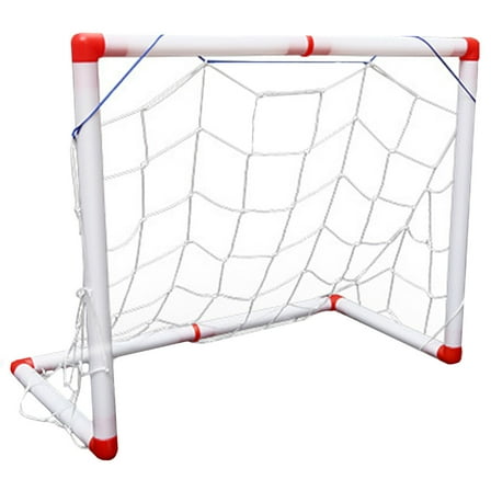 Minkissy Portable Foldable Soccer Goal Set in White - Backyard Training and Play Equipment for Kids and Adults