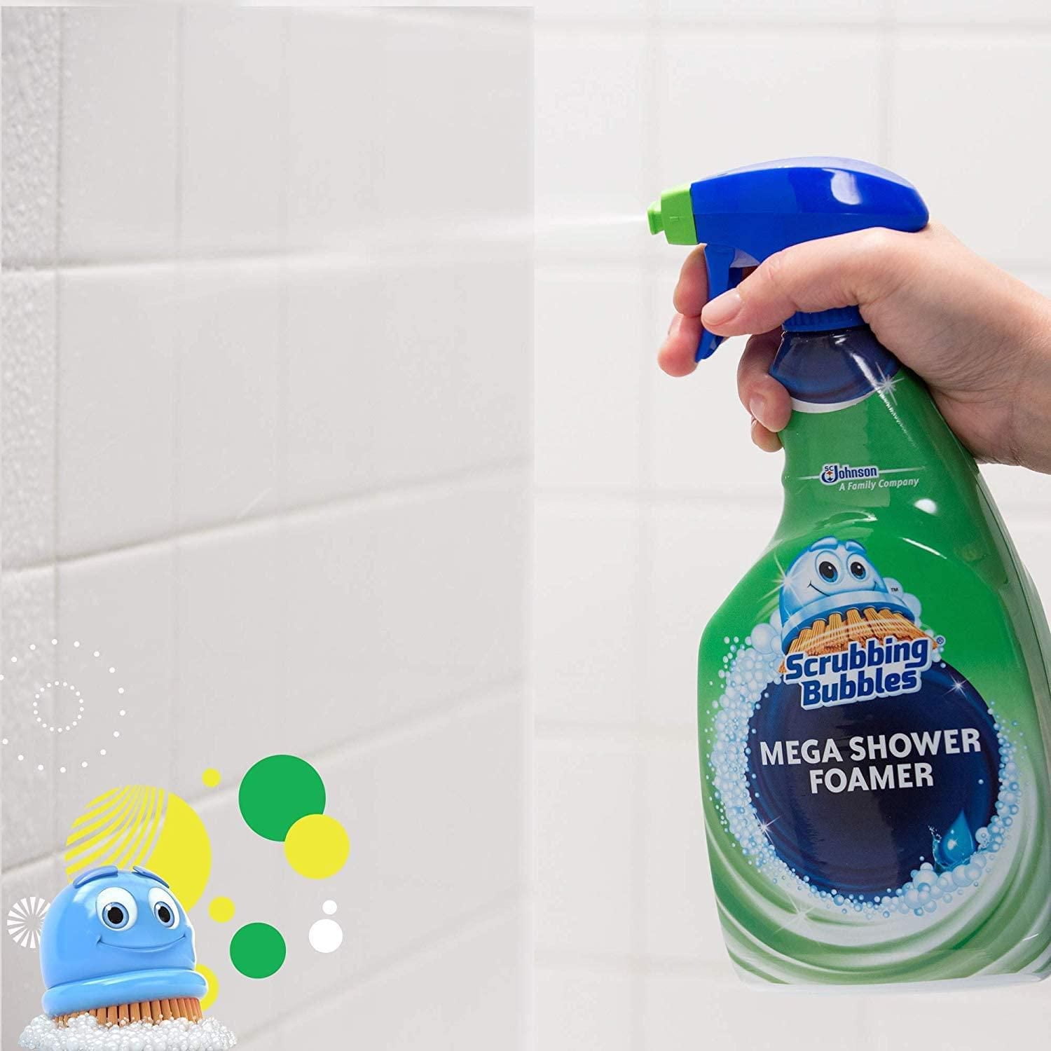 Scrubbing Bubbles® Mega Shower Foamer Spray, Removes Soap Scum from Tubs, Shower Walls and More, Rainshower Scent, 946mL, 946mL, Rainshower Scent