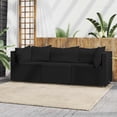 thumbnail image 2 of vidaXL 3 Piece Garden Lounge Set with Cushions Black Poly Rattan, 2 of 5
