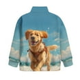 thumbnail image 6 of Xoenoiee Golden Retriever Print Oversized Sweatshirt for Girls Teens Half Zip Pullover Long Sleeve Tops Stand Collar Sweater Tunic Tops, Size 9-10 Years, 6 of 7
