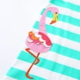 thumbnail image 3 of WIBACKER Toddler Girl Cotton Casual Dress Summer Short Sleeve Appliques Striped Tunic Playwear Shirt Dresses - Flamingo, 3 of 8