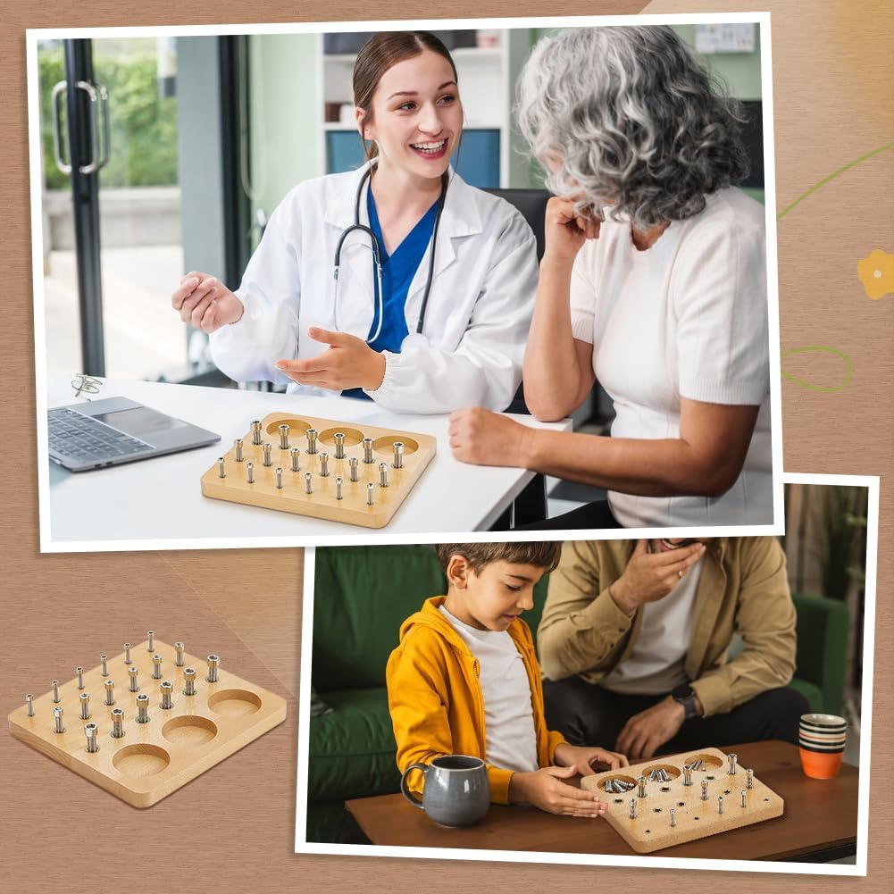 Wooden Pegboard for Occupational Therapy Finger Dexterity