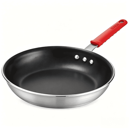 CONCETTA Professional 8-Inch Non Stick Frying Pan, Heavy-Gauge Aluminum Skillet with Reinforced Nonstick Coating, Red Handle, Dishwasher and Oven Safe