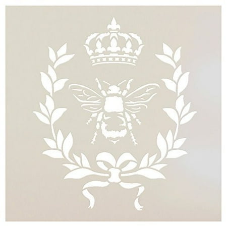 Unicorn Paint Stencil French Bee Stencil by StudioR12 | Crown, Laurel Wreath, Bee, French Country - Reusable - Use with Chalky Paint for Furniture, Farmhouse & Home Wall Decor | STCL917_4 | SELECT SIZE ()