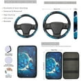 thumbnail image 3 of Yuyamidu Blue Butterfly Front Back Car Seat Covers Full Set of 13 Moon Steering Wheel Cover Center Console Cover Seat Belt Cover Key Chain Coasters, 3 of 6