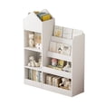 thumbnail image 6 of White Kids Wooden Bookshelf Toy Storage Organizer with Bookcase, Kid's Bin Storage Unit with 6 Compartments 2 Baskets Bins Toys Box Organizer, Children Multi Shelf Cubby for Books, Toys Shelf, 6 of 7