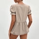 thumbnail image 4 of Gibobby Camisetas de verano para mujer Camiseta suelta informal con cuello en V para mujer, blusa manga corta con estampado(Beige,G), 4 of 5