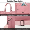 thumbnail image 4 of AOUNQ Canvas Tote Bag for Women Trendy Purse and Handbags Work Tote Bags with Pockets Crossbody Satchel Bag,Pink, 4 of 6