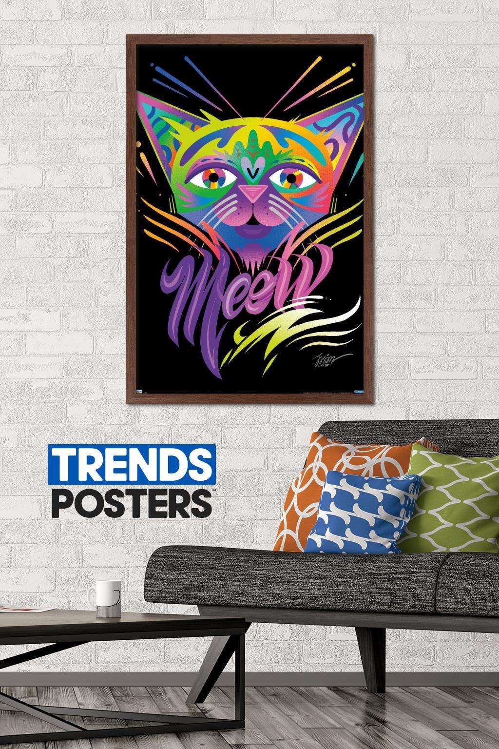 Meow Wall Poster, 22.375" x 34" Framed