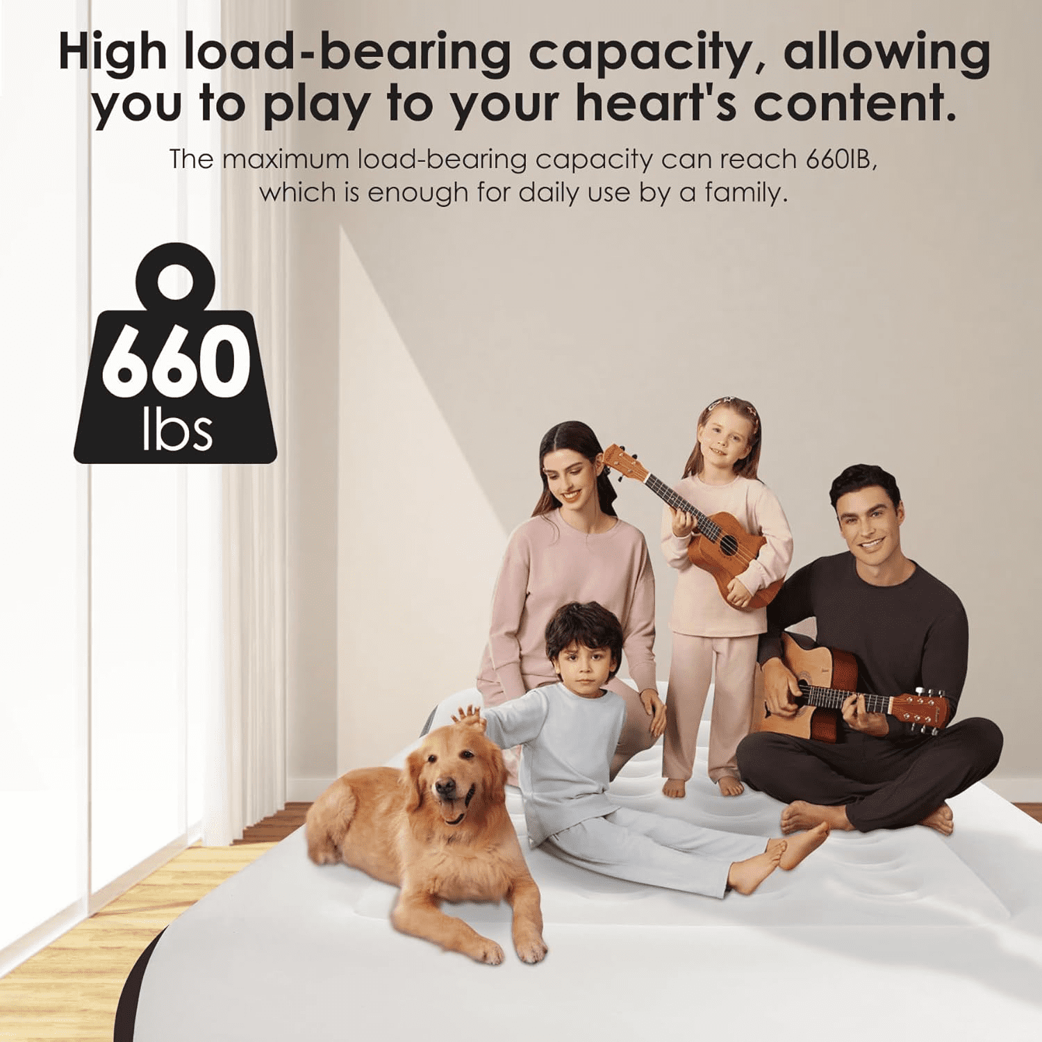SBUSFGT Full Air Mattress with Built in Pump 16" Raised Inflatable Air Bed, 660LBS Heavy-Duty Support Portable Mattress for Camping, Guest Rooms & Home Use, Leak-Proof Design with Repair Kit