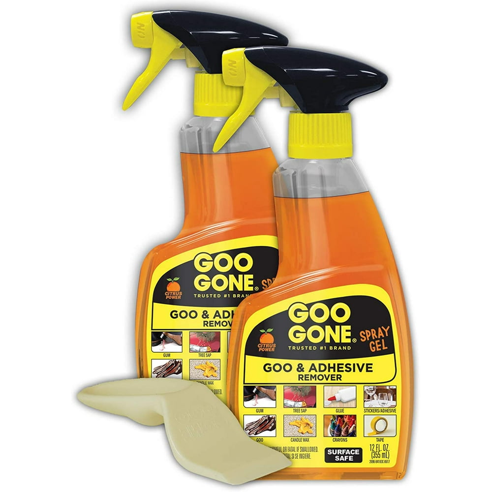 Goo Gone Adhesive Remover Spray Gel 12 Ounce 2 Pack with Sticker