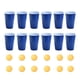 thumbnail image 2 of Matsuzay Juego de 12 unidades de juego de fiesta, pelota de tenis de mesa, juego de tazas de bebida, tazas de plástico para bebidas de fiesta familiar, Kits de decoración para fiestas azul Matsuzay HA002824-02B, 2 of 6