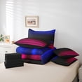 thumbnail image 6 of jejeloiu Pink Blue Black 7-Piece Bedding Comforter Set,Modern Geometric Line King Bedding Sets,Minimaliat Stripes Desgin Bed Sheets For Girls Boys,Super Cozy Room Decor Reversible, 6 of 8