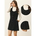 thumbnail image 2 of DARING DIVA Women's Corduroy Button Down Pinafore Overall Dress L Black, 2 of 6
