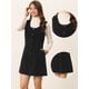 thumbnail image 2 of Vestido de pana informal con cuello redondo y botones para mujer Negro L, 2 of 6