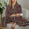 thumbnail image 6 of Picia Colourfull Owl Pattern Women’s Long-Sleeve Sleepwear Set - Soft 2-Piece Loungewear with Pockets, Comfy PJs for Relaxing Nights-Medium, 6 of 7