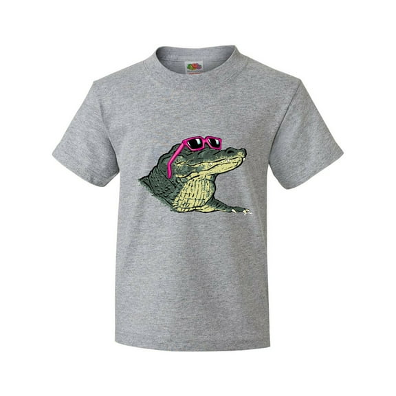Inktastic Sunny Gator in Pink Sunglasses Youth T-Shirt