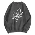 thumbnail image 4 of Women's Fashion Casual Solid Color Loose Long Sleeve Letter Print Round Neck Hoodie Fuzzy Sweatshirt for Women Dark Sweatshirt Women Hoodie Full Zipper Women Blouses Fitness Hoodie Women Fitted Womens, 4 of 4