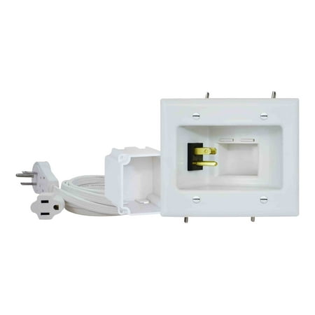 DataComm Electronics - Recessed Pro-Power Kit with Straight Blade Inlet - White