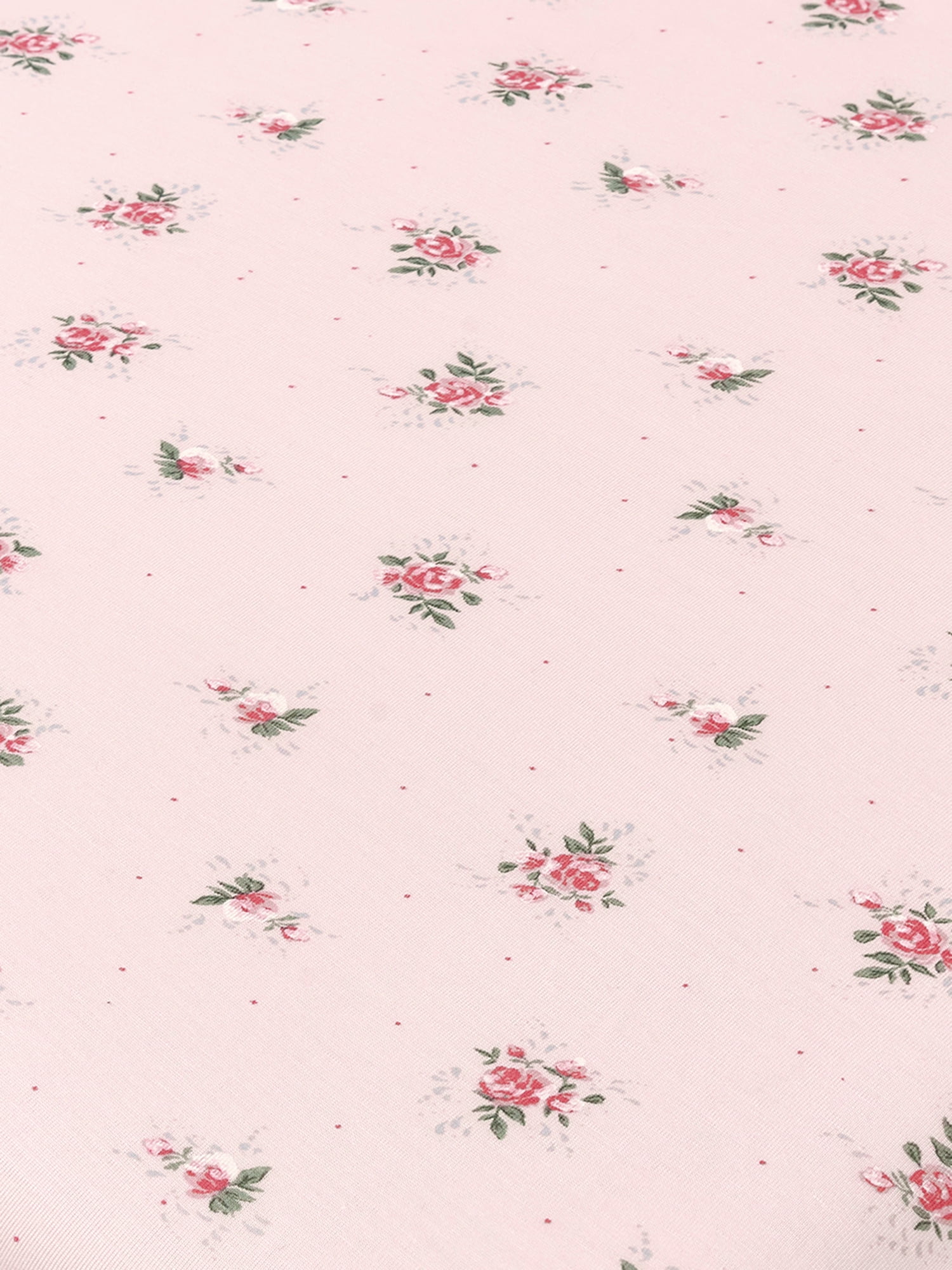 Modern Moments Light pink crib sheet with delicate dark pink roses for a charming look. OEKO-TEX 2013PK0176 AITEX
