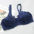 thumbnail image 4 of Women's Lace Bra Sheer Balconette Underwire Unlined Everyday Bras Lingerie Push Up Plus Size Bras with Adjustable Shoulder Strap Large Size, 4 of 5