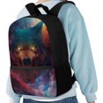 thumbnail image 4 of Uourmeti Colorful Wolf Pattern Adjustable Padded Straps Backpack, 17 Inchs Large Capacity School Backpack Personalized Student Bookbag for Men, 4 of 6