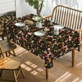 thumbnail image 2 of Mushroom Tablecloth 60x84 Inch Rectangular, Seasonal Black Vintage Moths Washable Seasonal Table Cover for Party Picnic Dinner Decor, 2 of 6