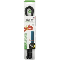Nite Ize 2-Pack Gear Tie Reusable Rubber Twist Tie, 18" - Black