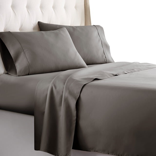 HC COLLECTION Queen Sheet Set - Deep Pocket Bed Sheets - Extra Soft & Breathable - 4 PC Set Easy Care Machine Washable - Cooling Gray Sheets
