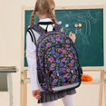 thumbnail image 7 of FORMRS Kids Backpack for School Unisex 17" Casual Bookbag Travel Daypack with Compartment Pockets, Night Flower Blooms Pattern, 7 of 7