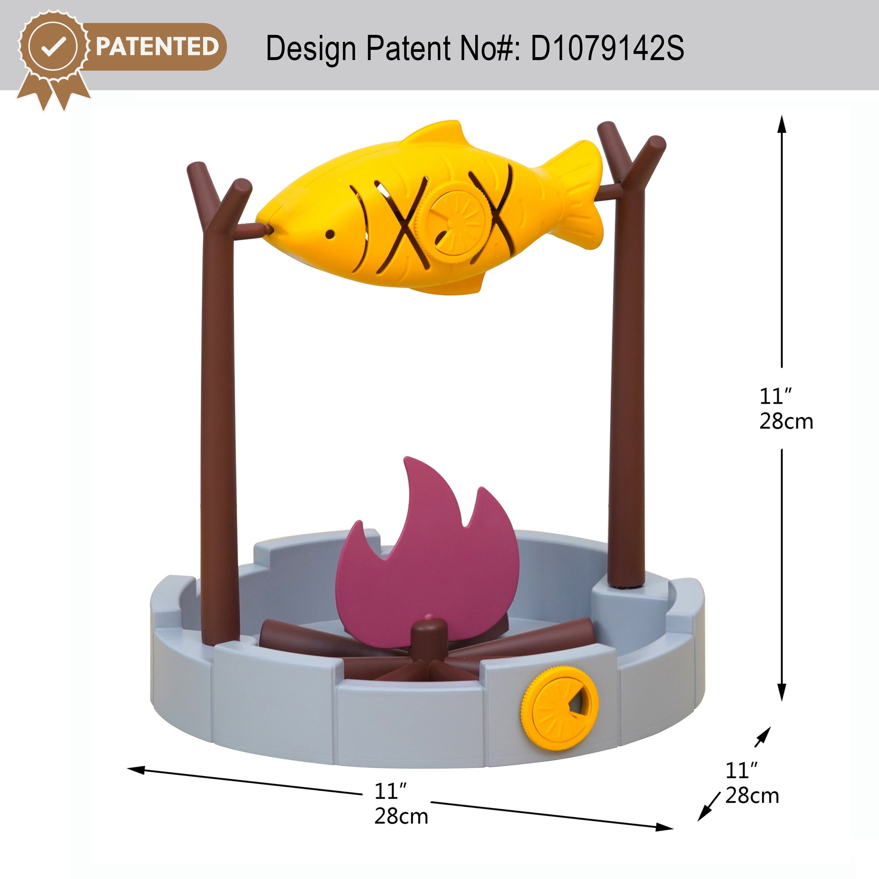 PetPals Interactive Cat Treat-Dispensing Cat Toy- 11"H, Dispensing, Small, Cat Puzzle Food Toy, Grilled Fish Toy