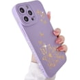 thumbnail image 1 of Compatible with iPhone 13 Pro Max Case, Butterfly Pattern with Side Plated Heart Pattern Soft Silicone Shockproof Full Camera Lens Cute Case for iPhone 13 Pro Max for Women Girl,Blue, 1 of 7