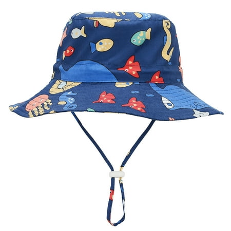 

American Trends UPF 50+ Baby Boy Sun Hat Sun Protective Cute Wide Brim Summer Kids Beach Bucket Hats Toddler Sun Hats for Girl Ocean S