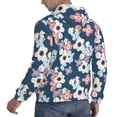 thumbnail image 6 of Kdxio Flowers Print Mens Casual Hooded Collar Drawstring Hoodies Pullover Sweatshirts Casual Long Sleeve Shirts-Medium, 6 of 7