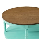 Pioneer Woman Helen Round Coffee Table, Teal - Walmart.com