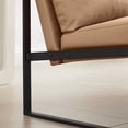 thumbnail image 7 of 45inch Small PU Leather Loveseat Sofa, Mid Century Modern Metal Frame Upholstered Couch with Extra Thick Padded Backrest and Seat Cushion, 2 Seater Sofa for Small Space Living Room Bedroom, Light Tan, 7 of 7