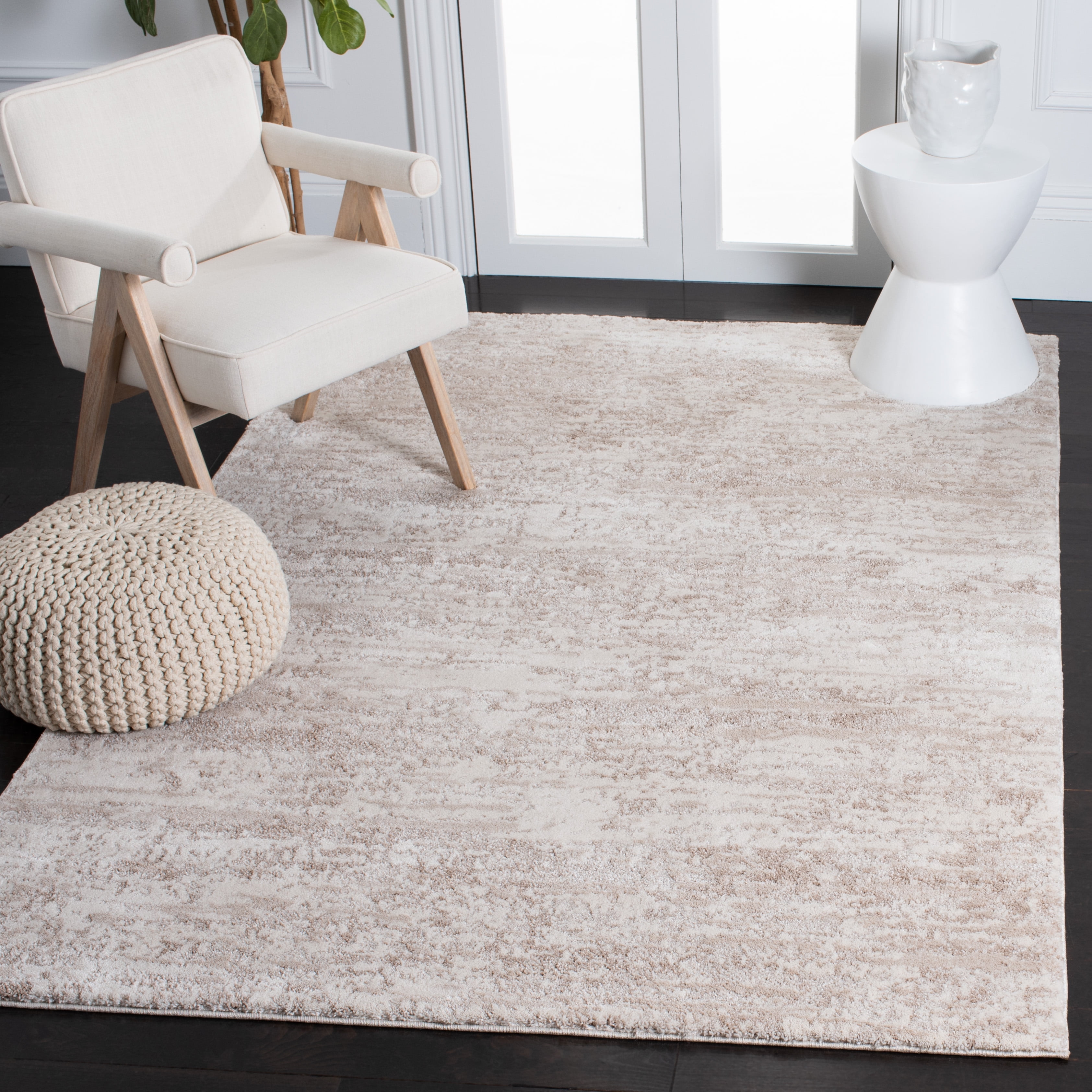 SAFAVIEH Century Arianne Distressed Area Rug, Ivory/Beige, 8' x 8' Square