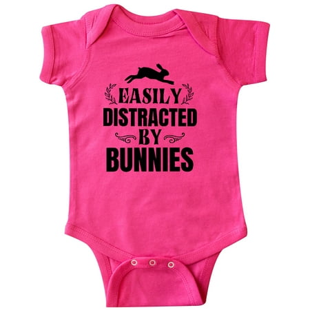 

Inktastic Easily Distracted by Bunnies Gift Baby Boy or Baby Girl Bodysuit