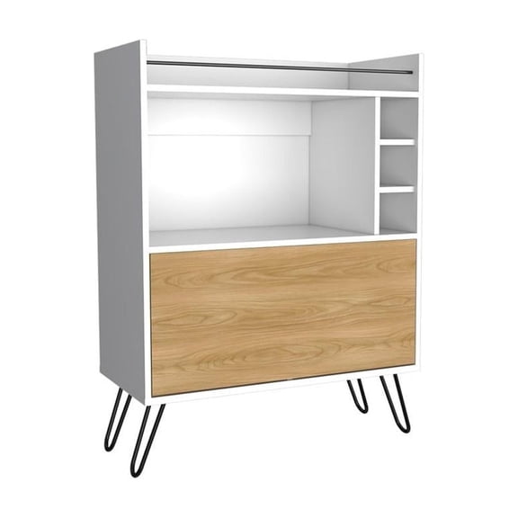 Mueble Bar con Portacopas y Cava RTA para 3 Botellas Color Blanco RTA