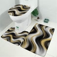 thumbnail image 2 of Black Marble Gold Wave Pattern Bathroom Rugs Sets 3 Piece,Toilet Cover Set,Absorbent Non Slip Bathroom Mats Sets with U-Shaped Contour Rug Toilet Rug Set, 2 of 5