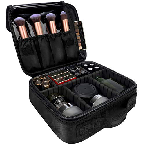 Makeup Bag Travel Professional Makeup Train Cases Case Organizer Portable Artist bag with Adjustable Dividers for Cosmetics Makeup Brushes Toiletry Jewelry Digital Accessories - - Walmart.com
