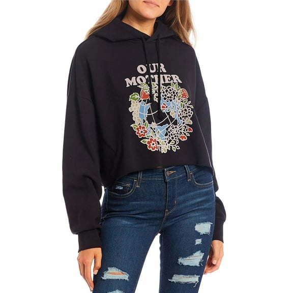 Levi's Graphic Hoodie - Our Mother Crop Caviar - Size XS