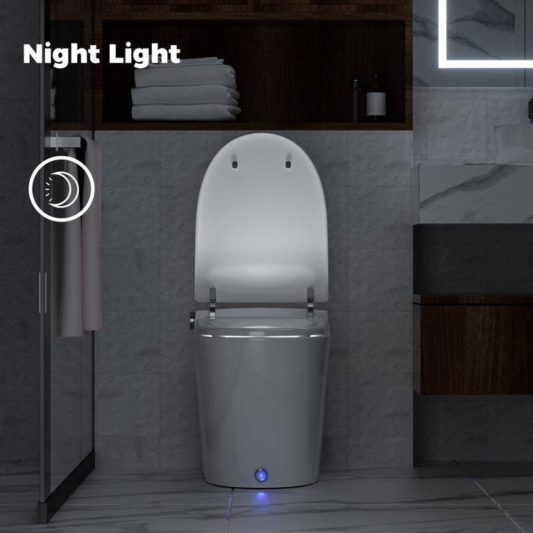 Smart Toilet with Automatic Flush and Heated Toilet Seat, One-Piece Dual  Flush Toilet with Warm Water, Night Light, HR-T20