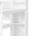 thumbnail image 4 of White L-shape Daybed With Thoughtful Storage, Twin Bed Built-in Desk & Bookcase Rich Storage Options, Multi-functional Shelf, 4 of 7
