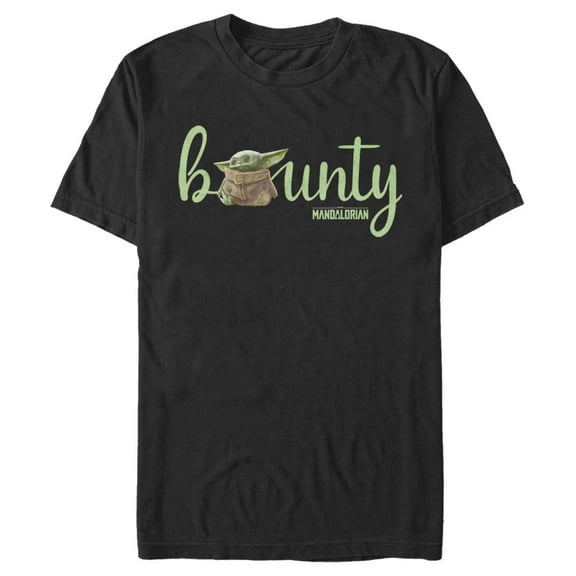 Men's Star Wars: The Mandalorian The Child Bounty Cursive Graphic Tee Black 2X Large
