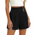 thumbnail image 5 of Endives Women's Shorts Summer Casual Elastic Waist Shorts Stylish with Button Decor Loose Lightweight Breathable Wide Leg Shorts, 5 of 6