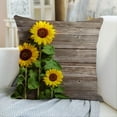 thumbnail image 3 of Throw Pillow Covers Set of 2, Sunflowers on Wooden Board Home Decorative Pillowcases Cushion Case Covers for Couch Bed Sofa 18x18 Inch, 3 of 5