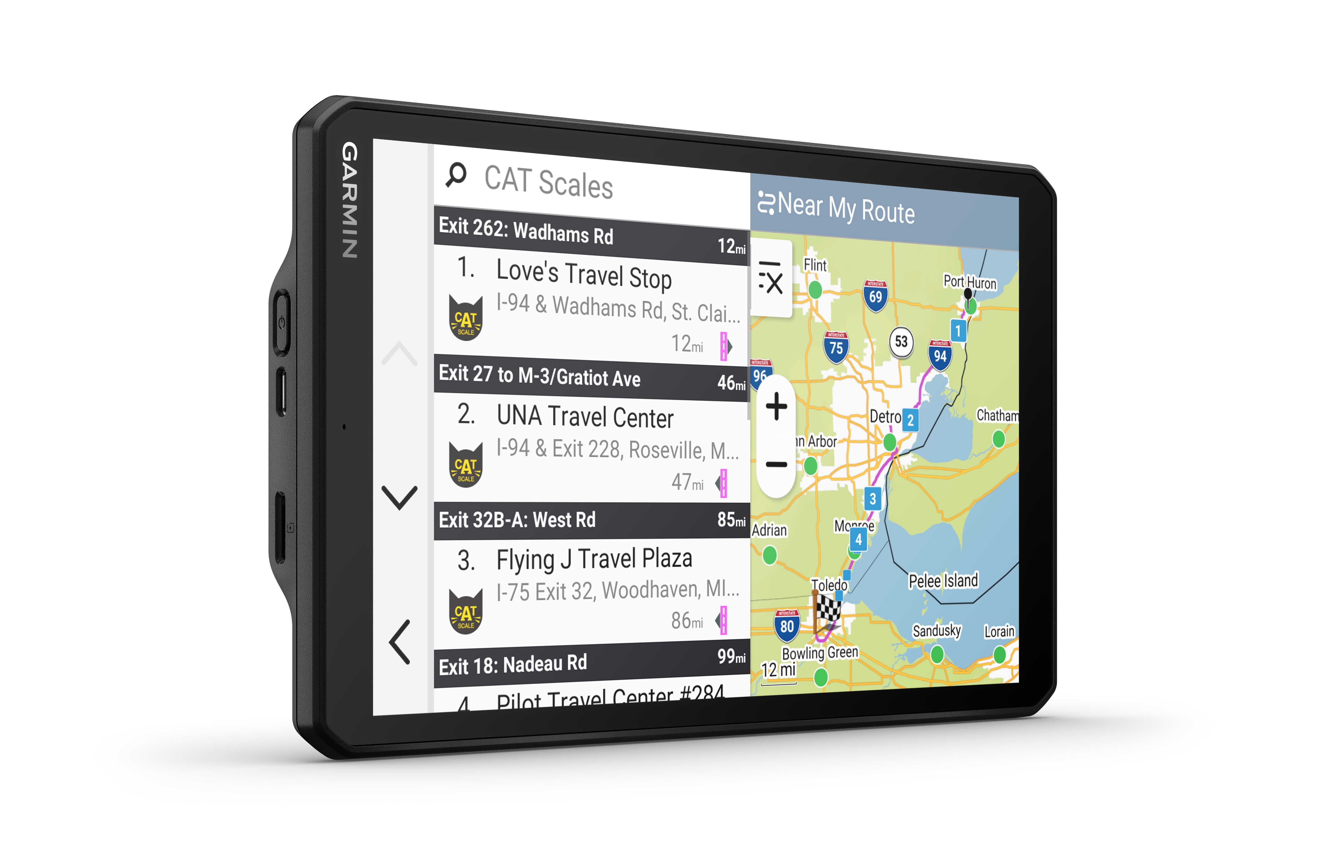 Open Box Garmin dēzl™ OTR820, Large High-Res 8” GPS Truck Navigator, Custom Truck Routing, Satellite Imagery, Wind Speed, Community-Shared Loading Docks, Truck Entrances & Parking, Dual-Orientation Display